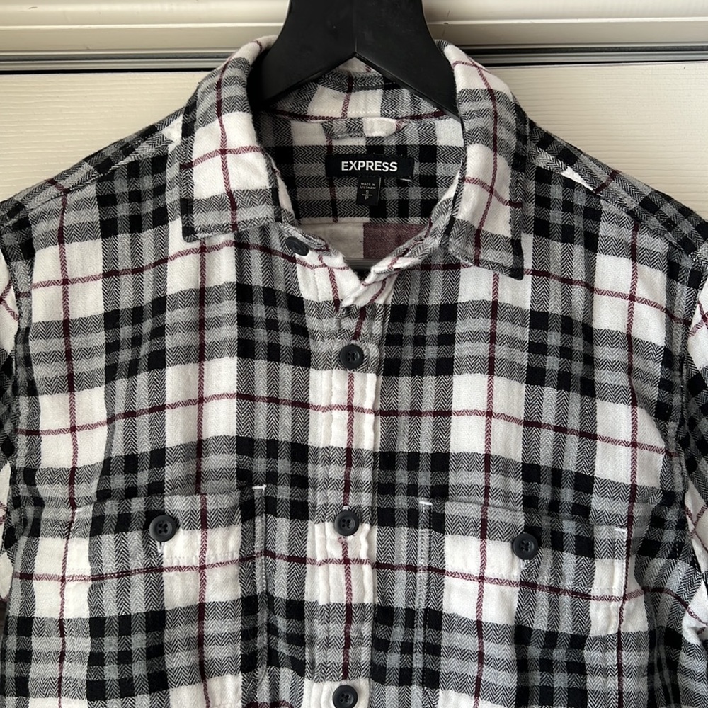 Express Plaid Button Down Shirt. Euc - image 3